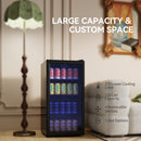 HOMCOM 93L Drinks Fridge, 115 Can Under Counter Freestanding Wine Fridge