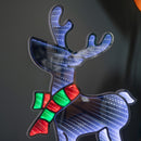 60cm Light up Standing Reindeer with Scarf Christmas Infinity Decoration with Multi-Coloured LEDs