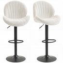 HOMCOM Modern Bar Stools Set Of 2, Swivel Counter Height Barstools, Cream