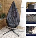 Samuel Alexander 115x190cm Hanging Egg Chair Cover For Garden Swing Chair Hammock Garden Furniture Covers Waterproof For Standing Egg Chair Heavy Duty Zipper Balcony Furniture