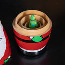 16cm Hand Painted Wooden Christmas Santa Festive Figurine Set
