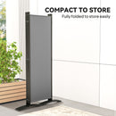 Outsunny Garden Privacy Screen Foldable 6 Panel Room Divider, Dark Grey