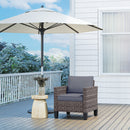 Outsunny Single Rattan Chair, Garden Armchair with Cushions