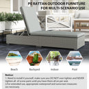 Outsunny Patio Rattan Chaise Lounge Garden Pool Wicker Sun Lounger Adjustable