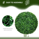 HOMCOM Set Of 2 Artificial Topiary Balls Indoor Outdoor Faux Boxwood Balls