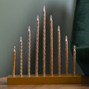 26cm Battery Operated Gold Light up Christmas Candle Bridge with 9 Warm White LEDs