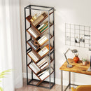 HOMCOM 10 Tier Tree Bookshelf Industrial Tall Bookcase Rustic Brown Black