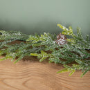 160cm Artificial Green Spruce Frosted Christmas Garland with Pinecones