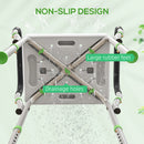 HOMCOM Rust-Free Aluminium Bath Chair with Adjustable Height, Green