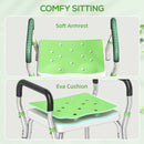 HOMCOM Rust-Free Aluminium Bath Chair with Adjustable Height, Green