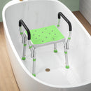 HOMCOM Rust-Free Aluminium Bath Chair with Adjustable Height, Green