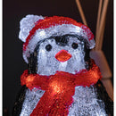 20cm Battery Operated Light up Acrylic Christmas Penguin Decoration with 16 Ice White LEDs