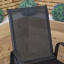 Set of 6 Outdoor Garden Patio Textilene Furniture Chairs in Black