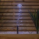30cm Set of 4 Light up Silver Spiral Christmas Tree Garden Path Lights with 200 White LEDs