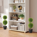 HOMCOM Set of 2 Artificial Topiary Cypress Ball Trees with Pot and Pebbles