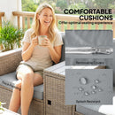 Outsunny 5 Piece Rattan Garden Furniture Set w/ Storage Table, Dark Grey