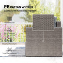 Outsunny 5 Piece Rattan Garden Furniture Set w/ Storage Table, Dark Grey