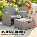Outsunny 5 Piece Rattan Garden Furniture Set w/ Storage Table, Dark Grey
