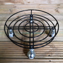 27cm Black Heavy Duty Metal Garden Patio Plant Flower Pot Stand Trolley on Metal Castor Wheels