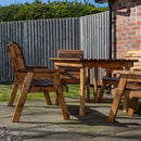Handmade 6 Seater Chunky Rustic Wooden Garden Furniture Table and Chairs Set