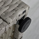 Outsunny Rattan Sofa Set with Footstools - Grey