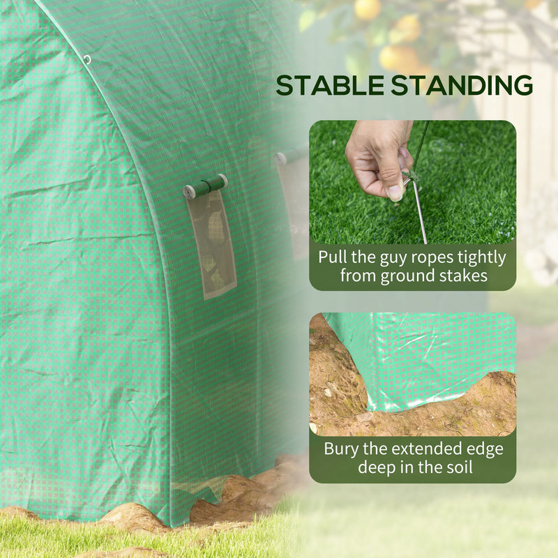 Outsunny Polytunnel Green House With Sprinkler System, Wide Door, 4 X 3(m)