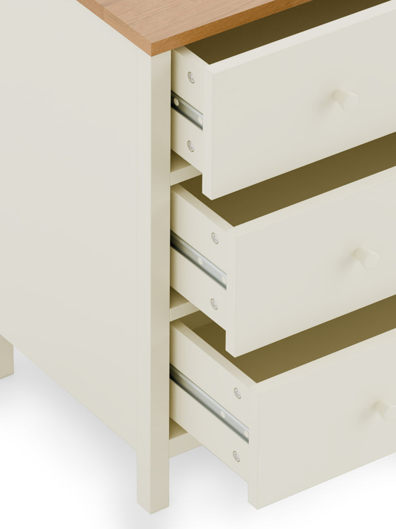 Coxmoor 3 Drawer Chest - Ivory and Oak
