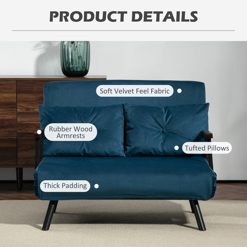 HOMCOM Click Clack 2 Seater Sofa Bed for Living Room, Guest Room