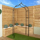 2.4m x 1.1m Black Baroque Steel Garden Flower Rose Arch