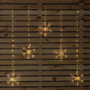 1.2m x 1.2m Light up Snowflake Pin Wire Christmas Curtain Lights with 339 Warm White LEDs