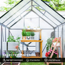 Outsunny Polycarbonate Walk-in Garden Greenhouse w/ Sliding Door