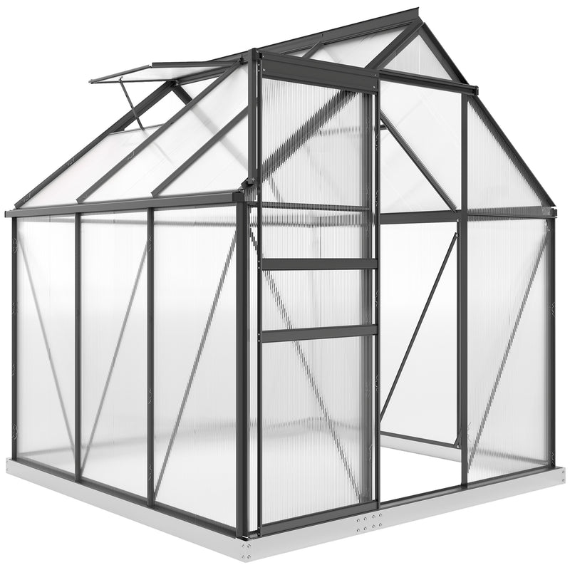 Outsunny Polycarbonate Walk-in Garden Greenhouse w/ Sliding Door