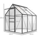 Outsunny Polycarbonate Walk-in Garden Greenhouse w/ Sliding Door