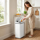 HOMCOM Kitchen Bin with Fast Motion Sensor, 50L Stainless Steel Sensor Bin