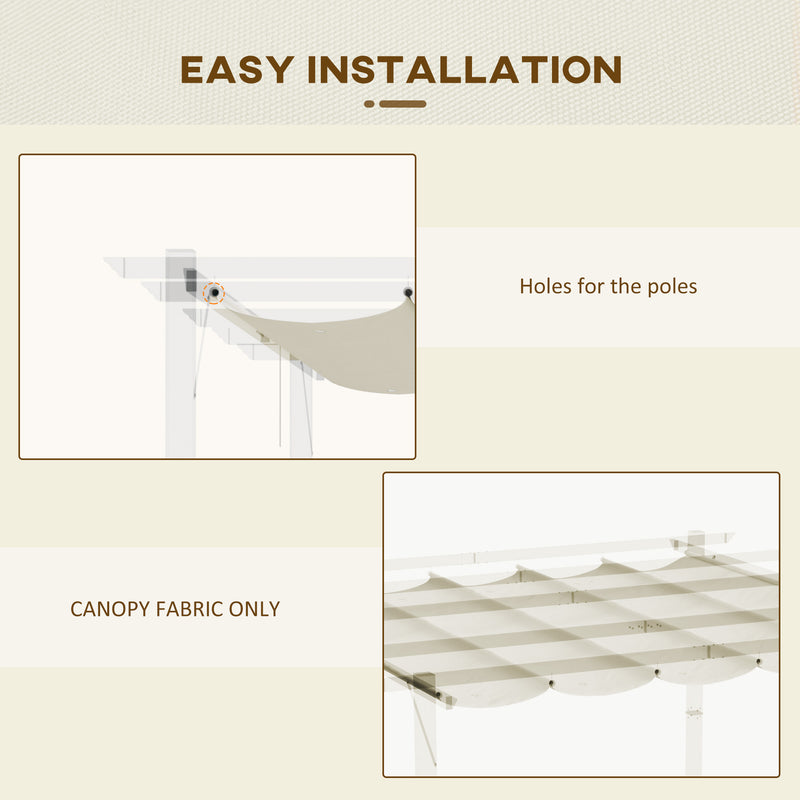 Outsunny Pergola Shade Cover Replacement Canopy for 4 x 3(m) Pergola, Cream