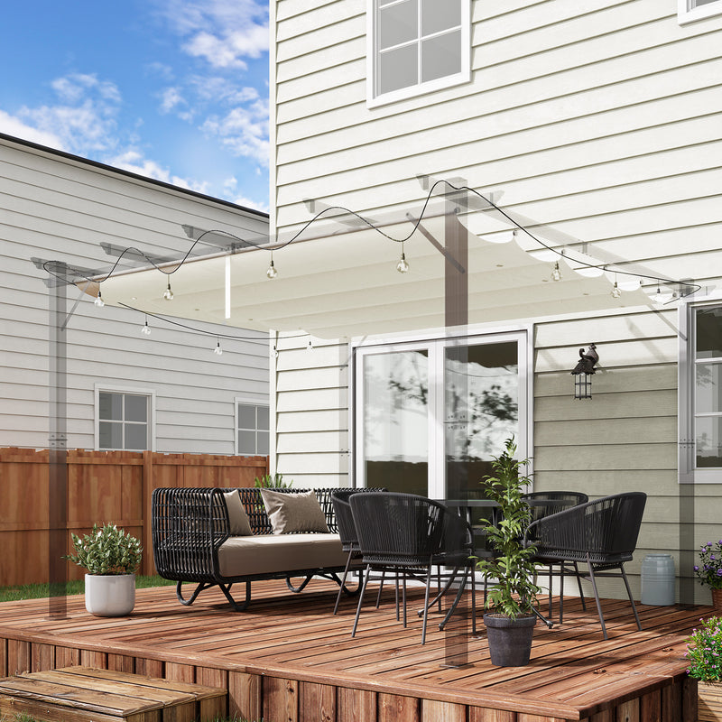 Outsunny Pergola Shade Cover Replacement Canopy for 4 x 3(m) Pergola, Cream