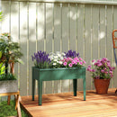 Outsunny Raised Planter, Metal Raised Garden Bed on Legs with Drainage Hole