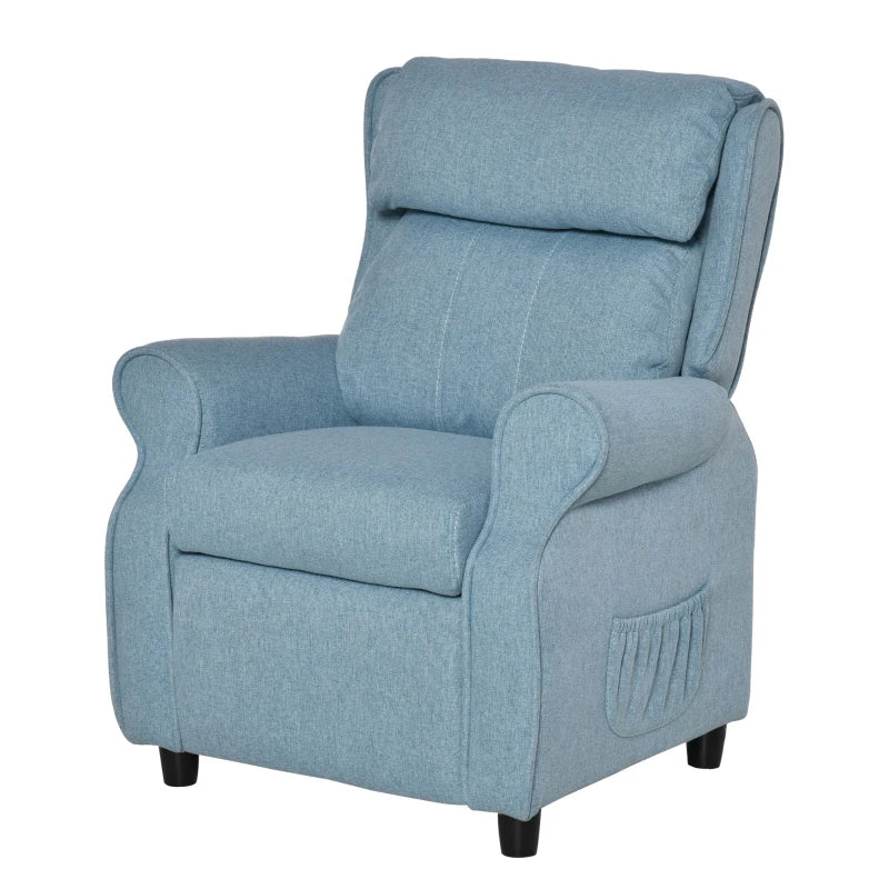 HOMCOM Kids Recliner Adjustable Armchair - Blue