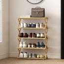 HOMCOM Bamboo Shoe Rack, Folding Shoe Shelf