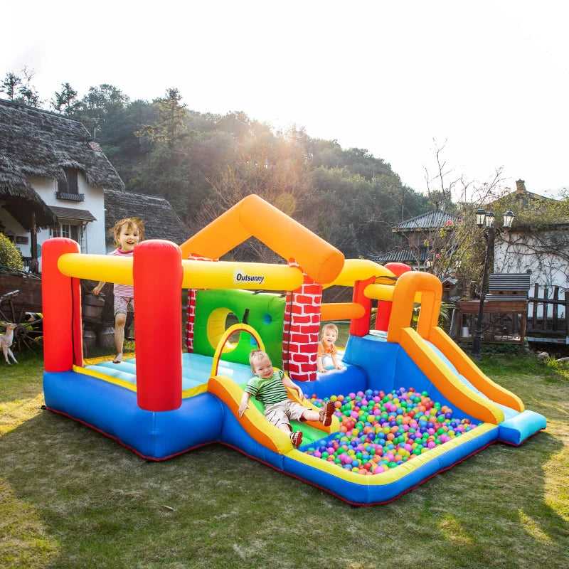 Outsunny Bouncy Castle with Pool and Slides - Extra Large