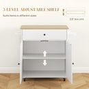 HOMCOM Kitchen Island with Drop Leaf, Rolling Kitchen Storage Trolley, White