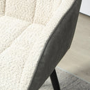 HOMCOM Accent Chair W/ Foot Pads And Chenille Fabric Arm Chair - Cream White/Black