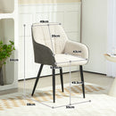 HOMCOM Accent Chair W/ Foot Pads And Chenille Fabric Arm Chair - Cream White/Black