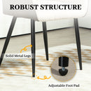 HOMCOM Accent Chair W/ Foot Pads And Chenille Fabric Arm Chair - Cream White/Black