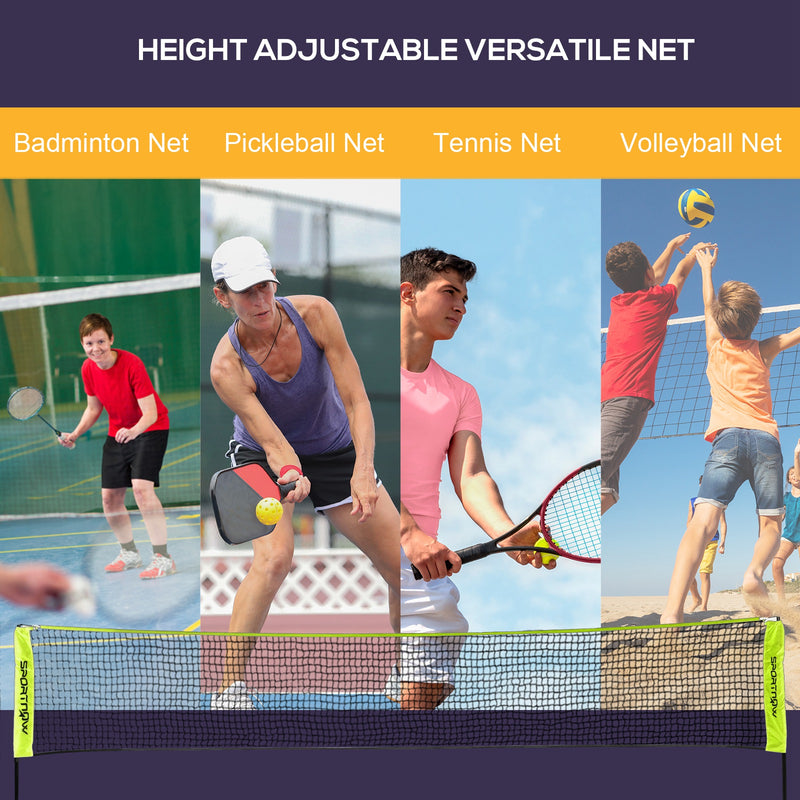 SPORTNOW 4m Badminton Net, Adjustable Sports Net For Tennis, Volleyball
