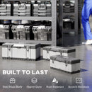 HOMCOM 3 Pieces Tool Case Set, 23\" 19\" 16\" Stainless Steel Tool Boxes