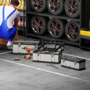 HOMCOM 3 Pieces Tool Case Set, 23\" 19\" 16\" Stainless Steel Tool Boxes