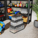 HOMCOM 3 Pieces Tool Case Set, 23\" 19\" 16\" Stainless Steel Tool Boxes