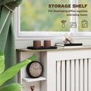 HOMCOM Vertical Slatted Heater Cover for Living Room, White