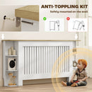 HOMCOM Vertical Slatted Heater Cover for Living Room, White